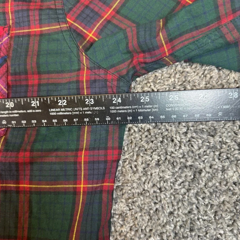 Levis Men's XXL Multi-Tartan Red Green Plaid Split Colorblock Button Down Shirt